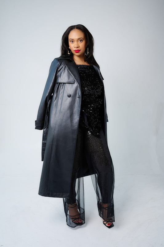 Vegan Leather Trenchcoat